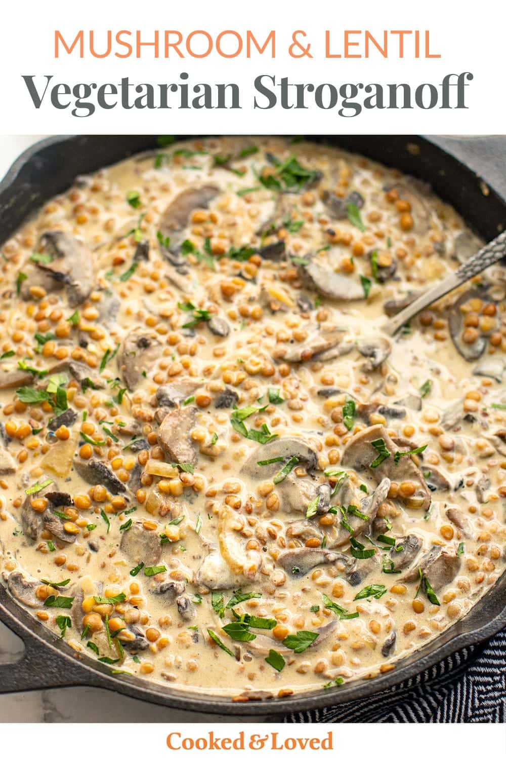 Vegetarian Stroganoff With Lentils & Mushrooms