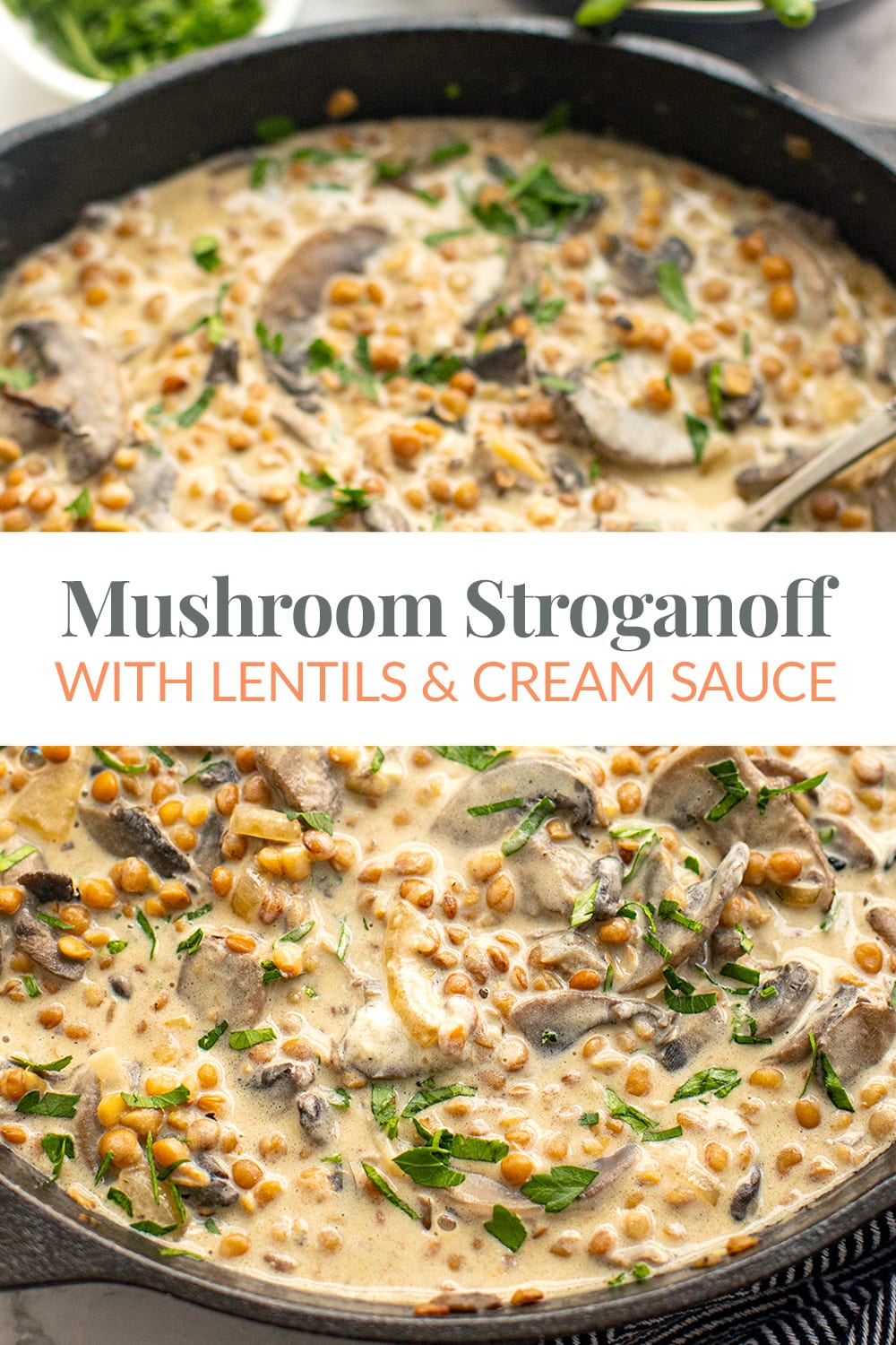 Mushroom Stroganoff With Lentils (Vegetarian Recipe)