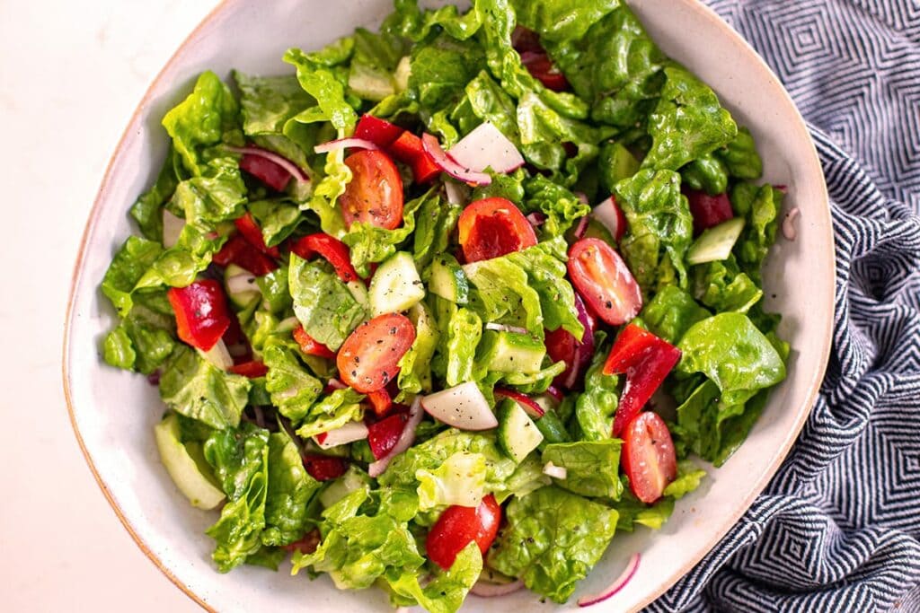 Side salad with lemon honey vinaigrette