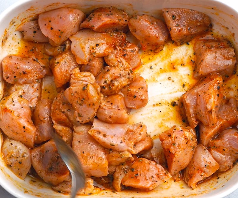 Marinated chicken with herbs and spices