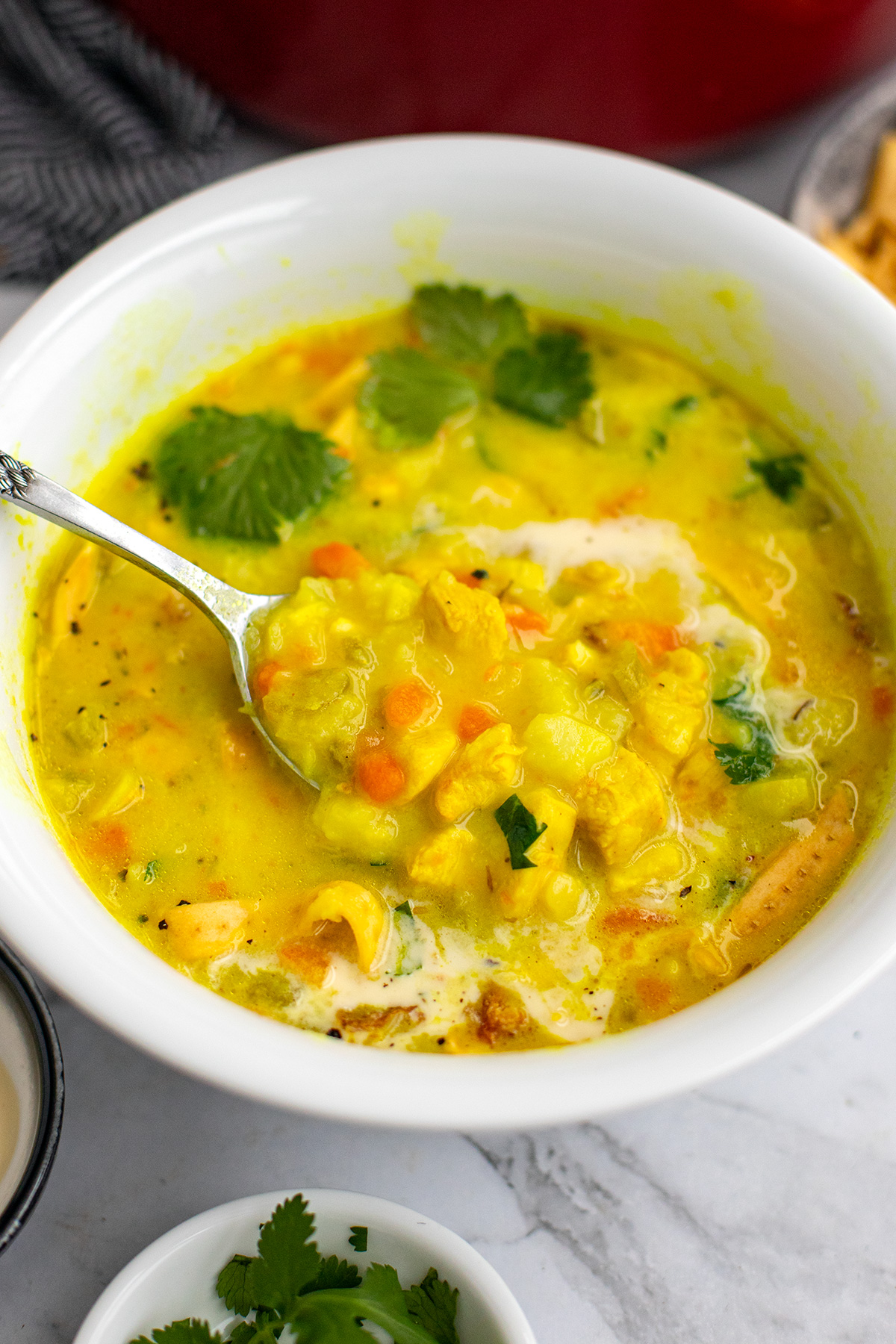 Chicken Potato Soup Recipe With Turmeric & Cilantro