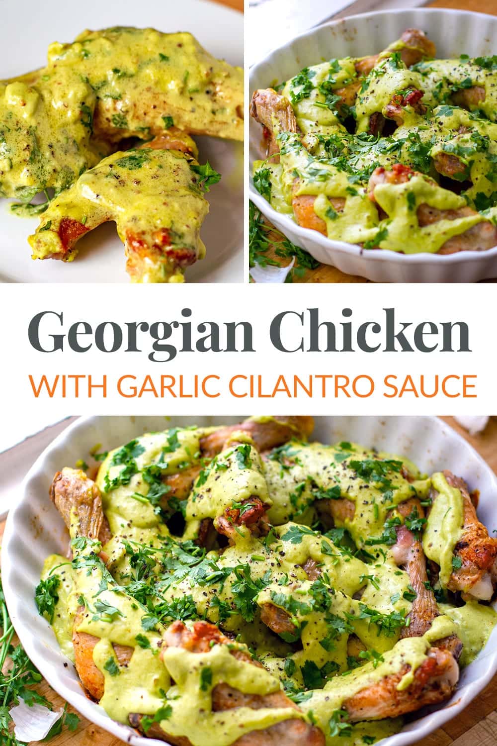 Georgian Chicken In Garlic Cilantro Sauce