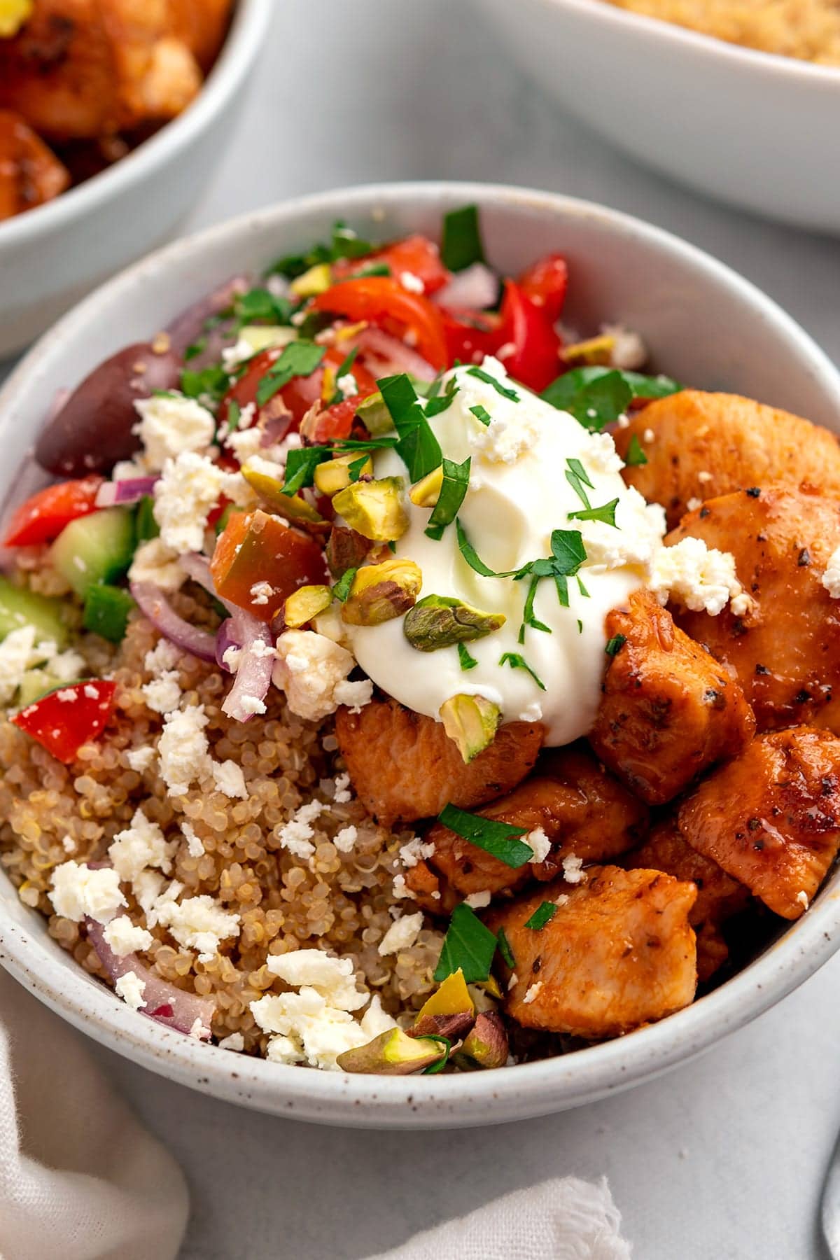 Mediterranean Bowl With Chicken & Quinoa