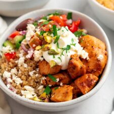 Mediterranean Chicken Quinoa Salad Bowl