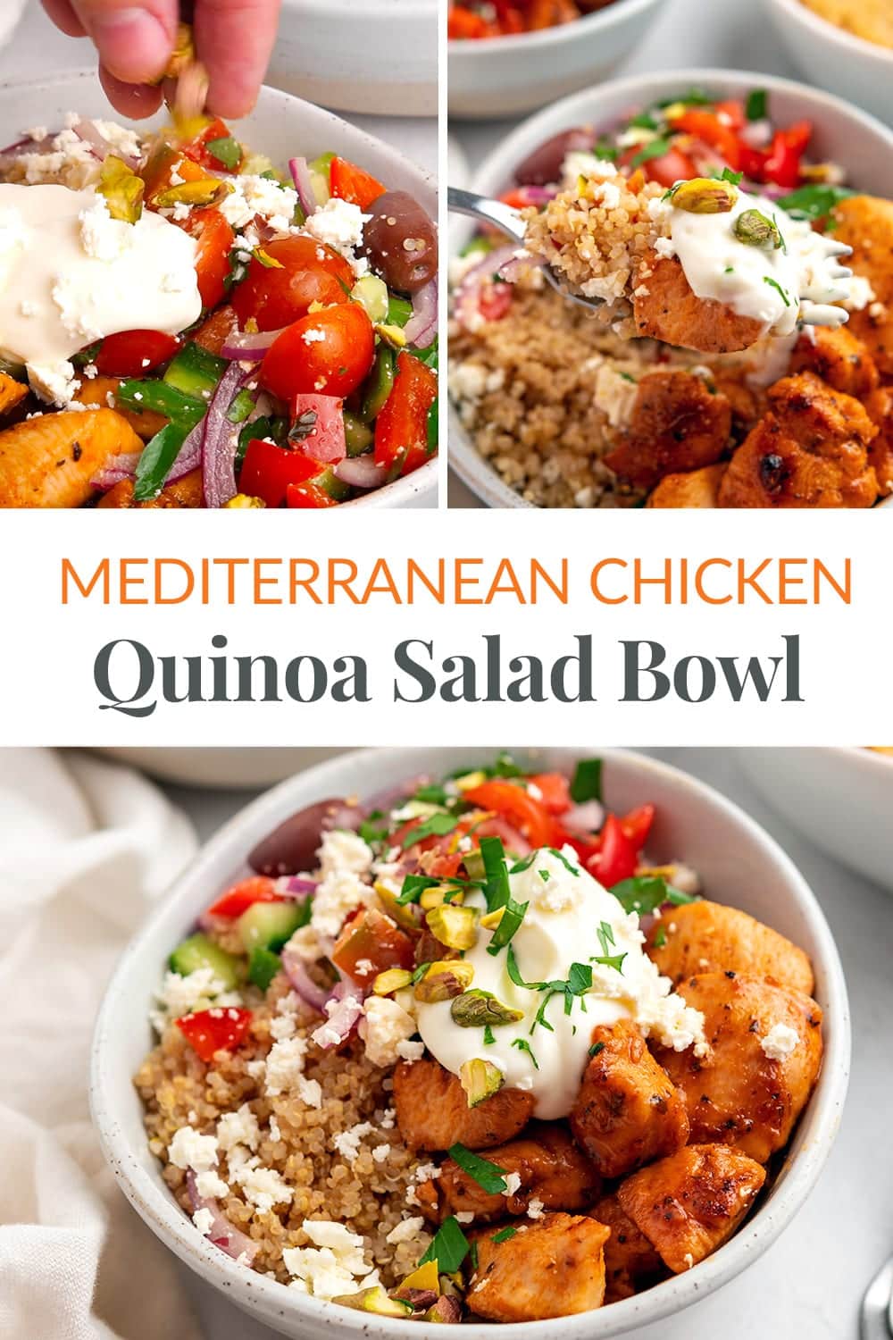 Mediterranean Chicken Quinoa Salad Bowl