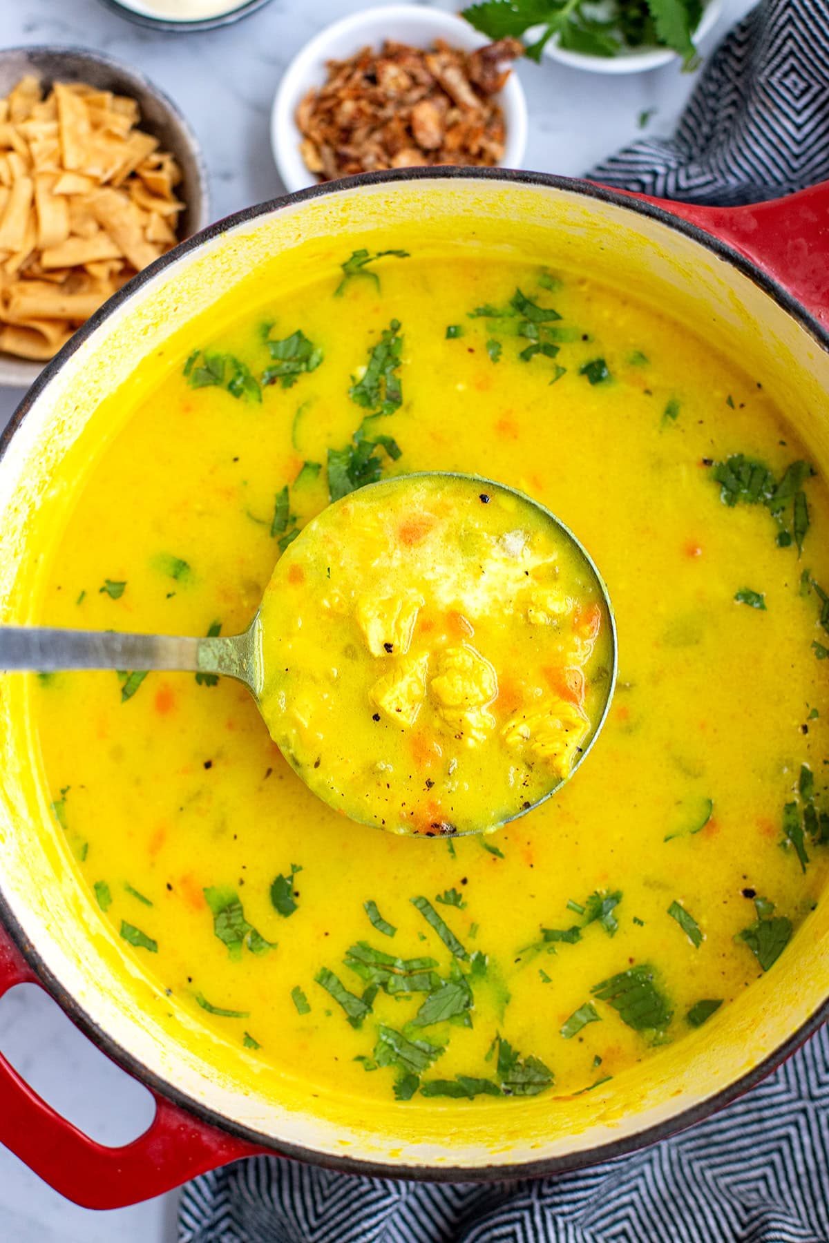 Potato Chicken Soup With Garlic & Turmeric