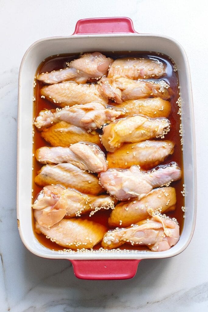 Chicken wings baked in the oven with the sauce