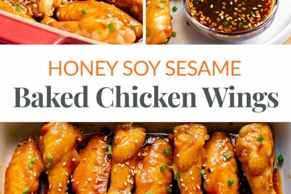 Honey Soy Sesame Chicken Wings Oven-Baked