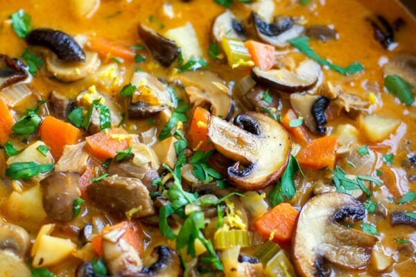 vegetarian stew with mushrooms
