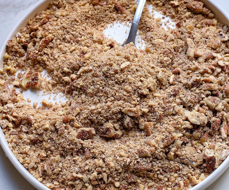 Make pecan flour garlic coating