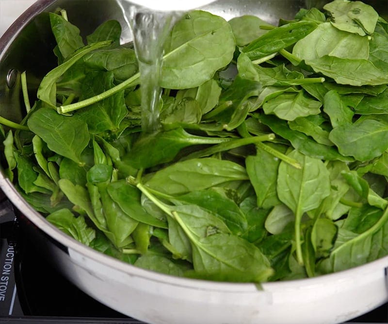 cook spinach to wilted