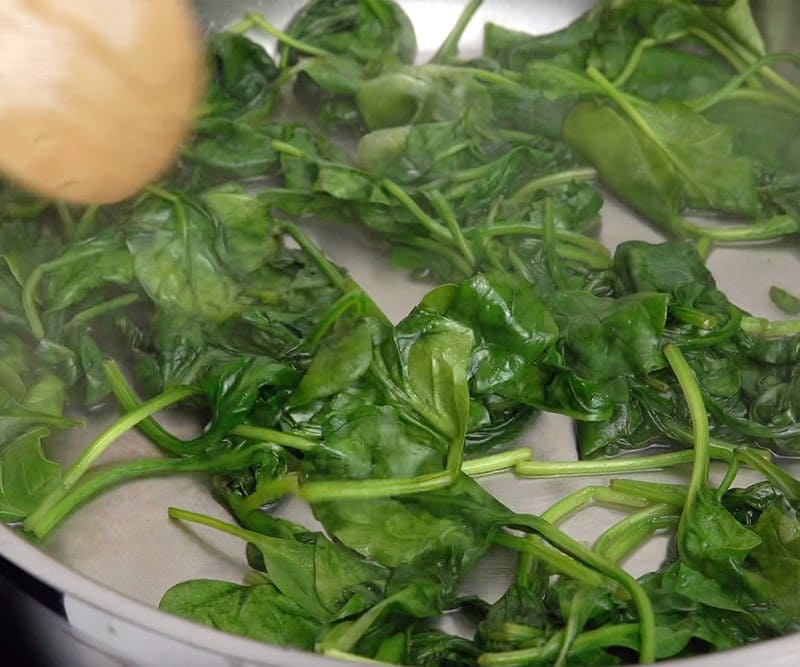 wilted spinach for lasagna