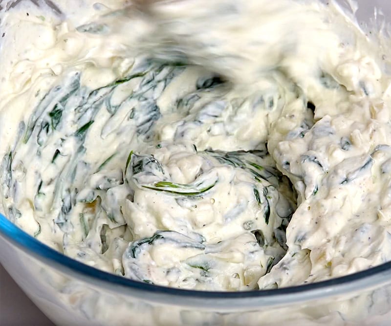 spinach and cottage cheese mixture