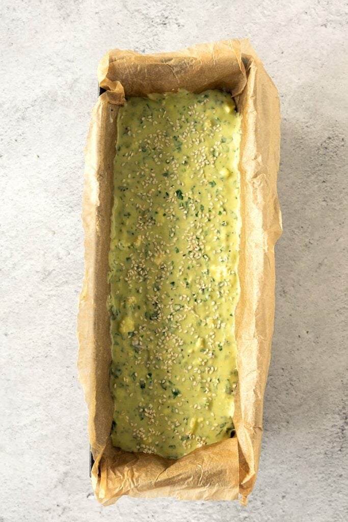 Add bread mixture into a loaf pan