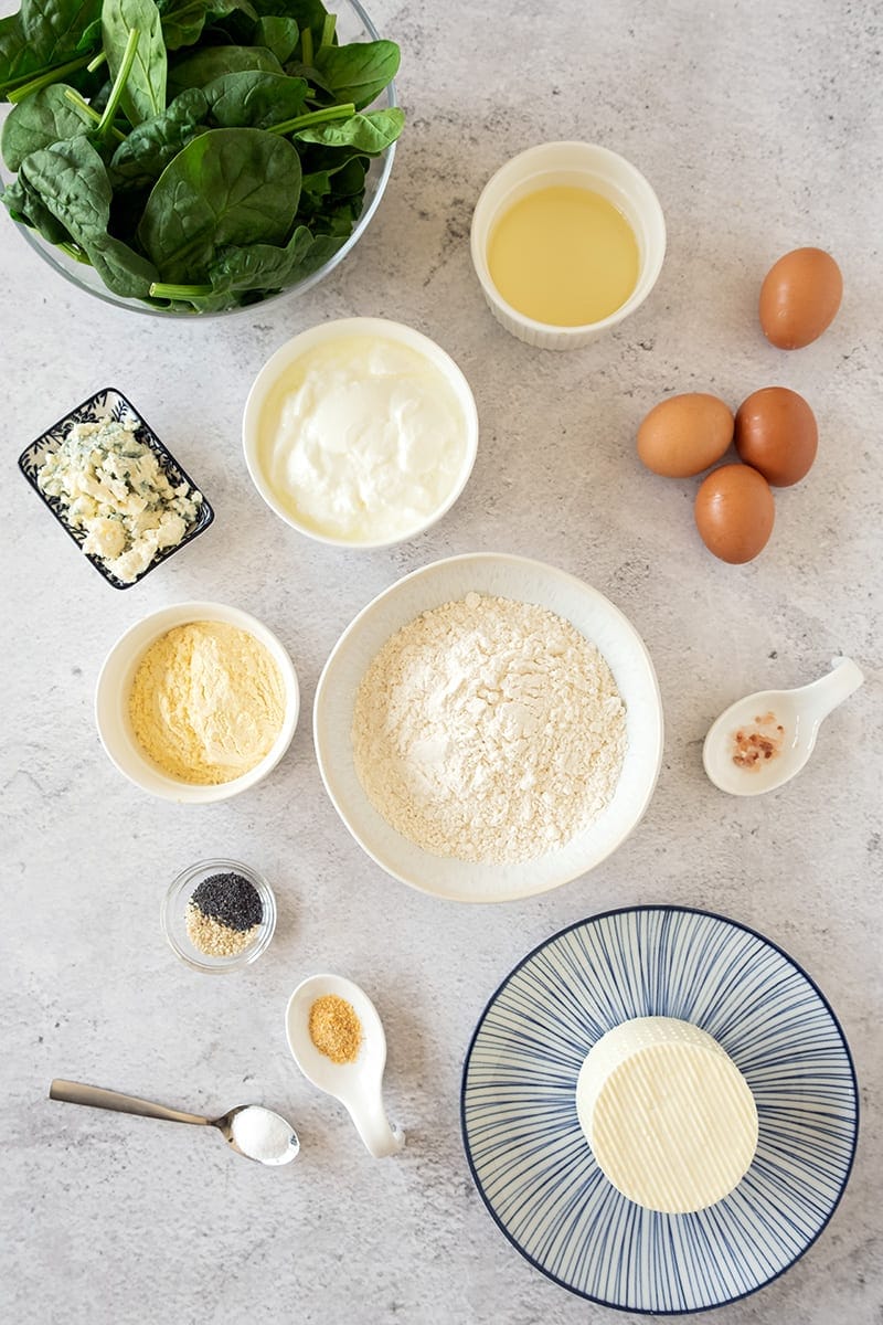 Spinach cheese bread ingredients