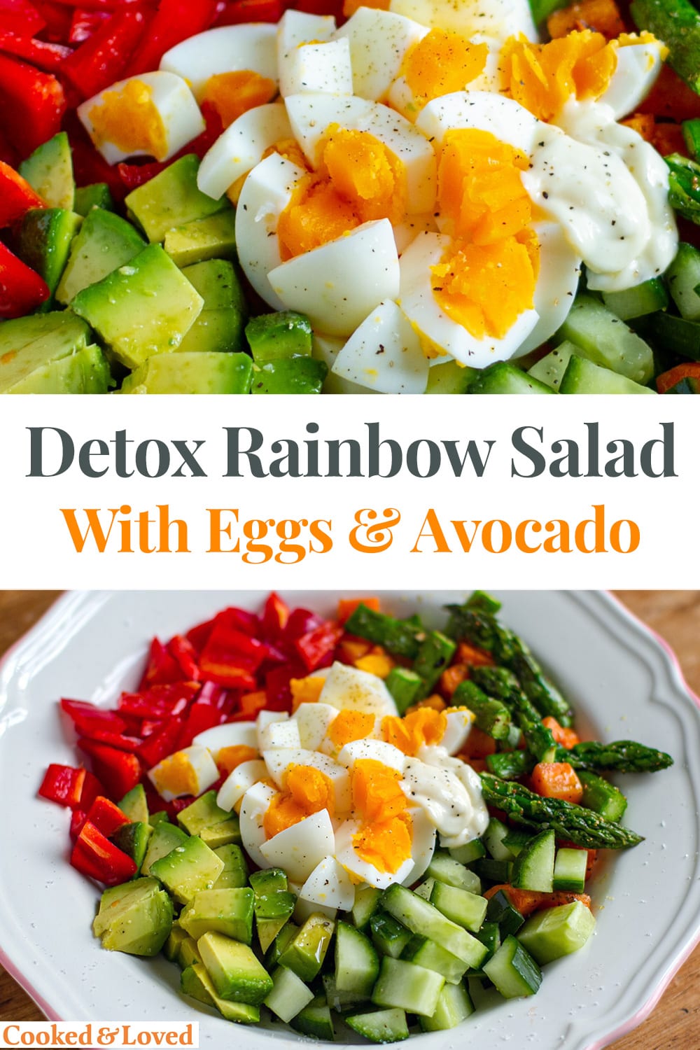 Detox Rainbow Salad With Eggs & Avocado