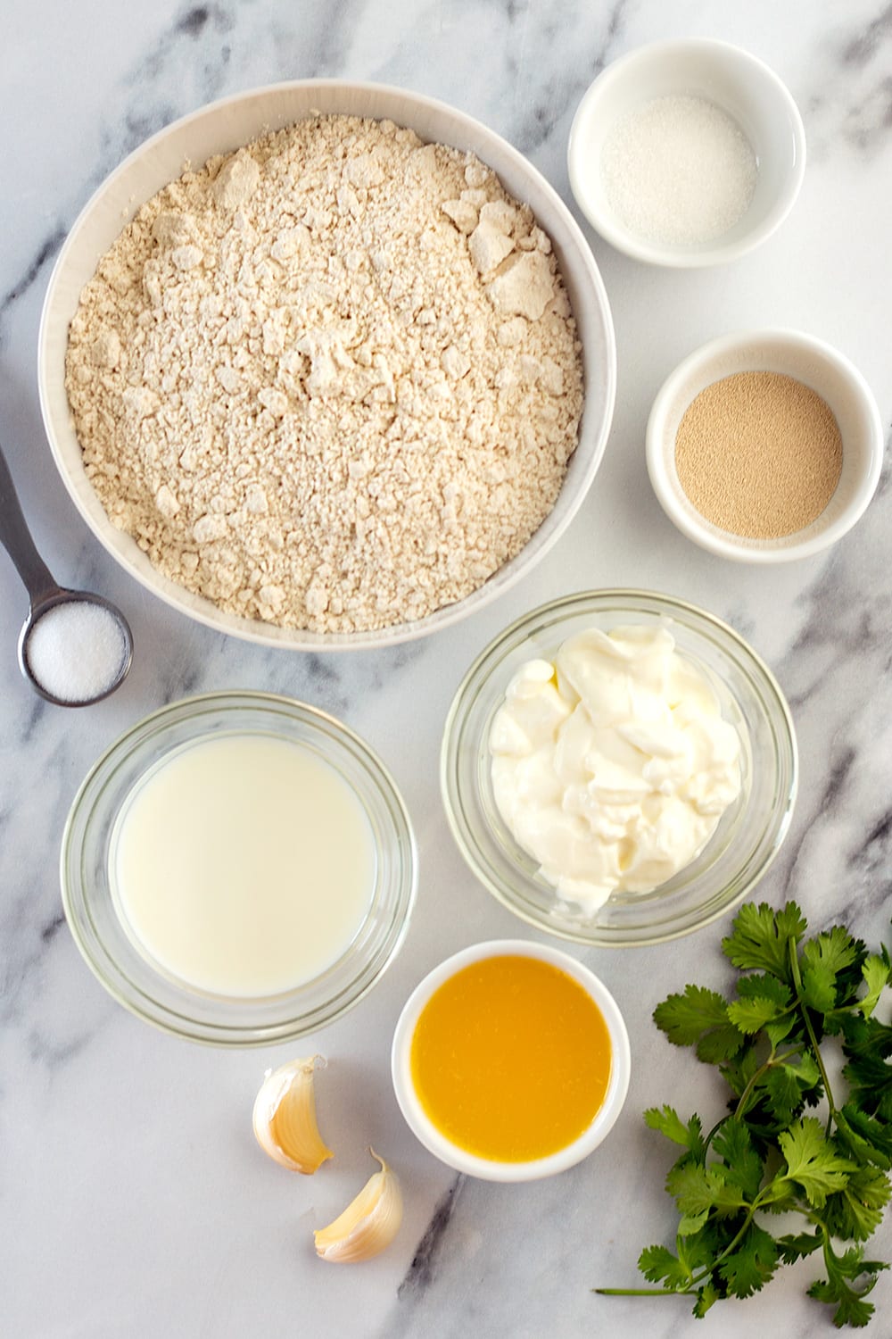 Ingredients for Garlic Naan Bread
