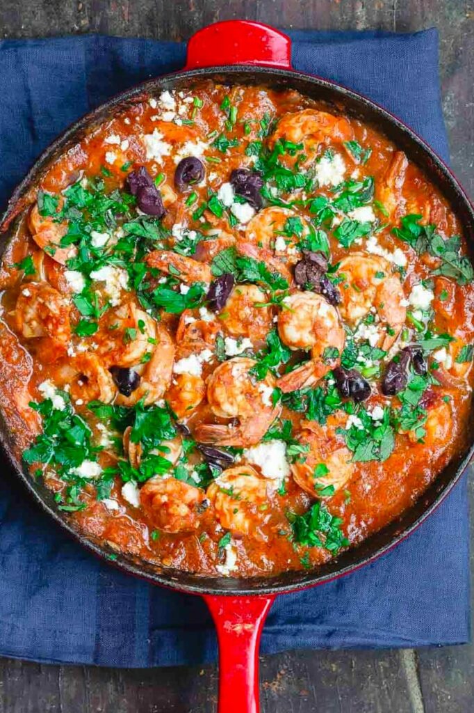 Greek shrimp with feta and tomatoes