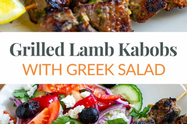 Grilled Lamb Kabobs With Greek Salad