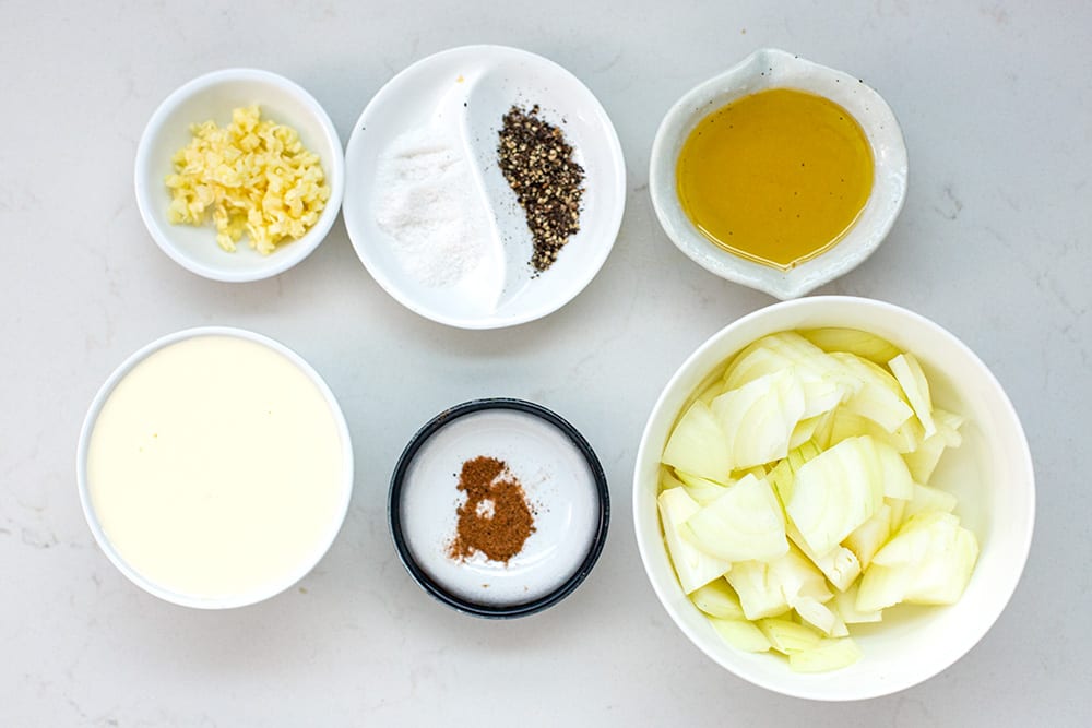 Ingredients for creamy sauce