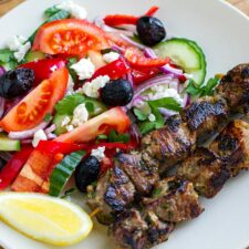 Lamb kabobs greek style