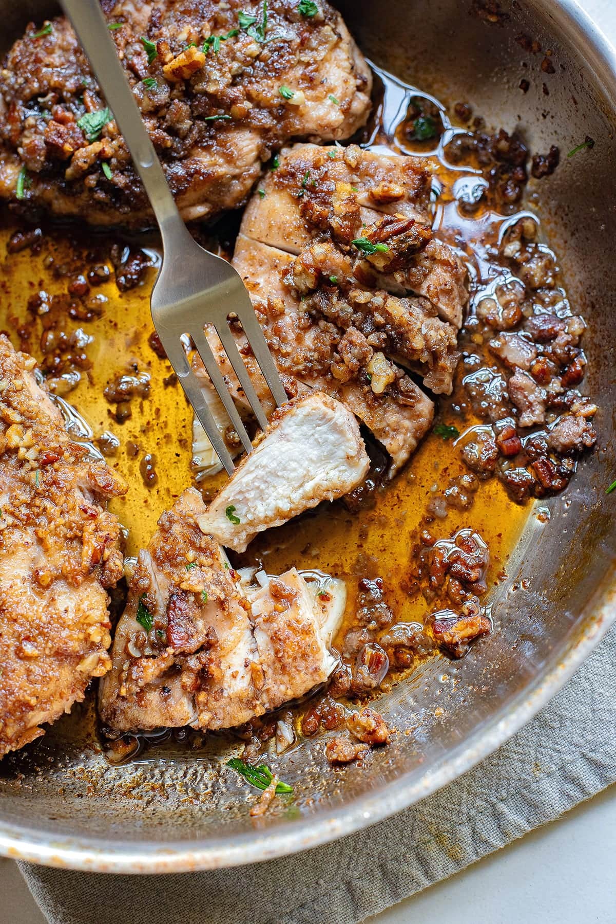 Honey Garlic Pecan Crusted Chicken