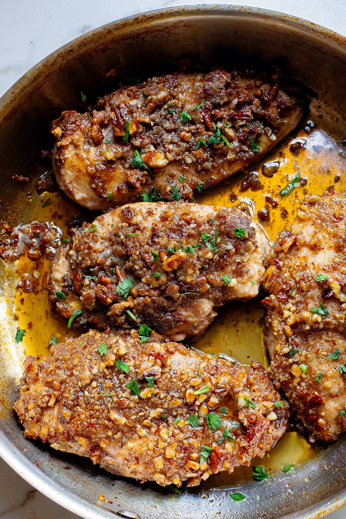 Pecan crusted chicken recipe with honey and garlic