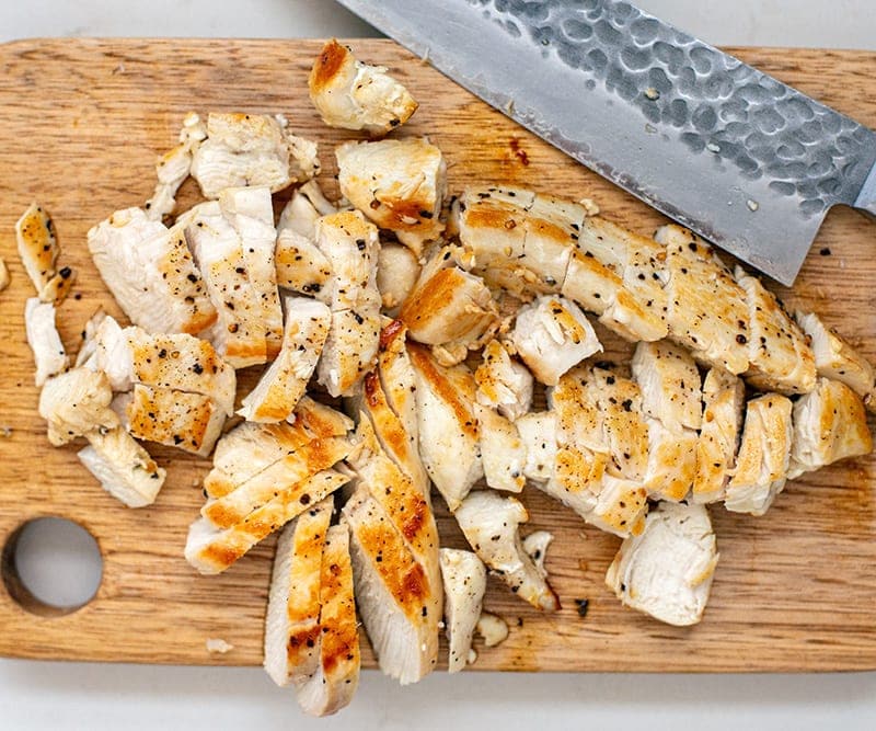 sliced cooked chicken