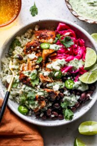 Fish Taco Bowls With Cilantro Lime Rice