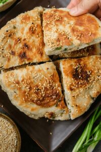 Scallion bing or Chinese flatbread from The Foodie Takes Flight
