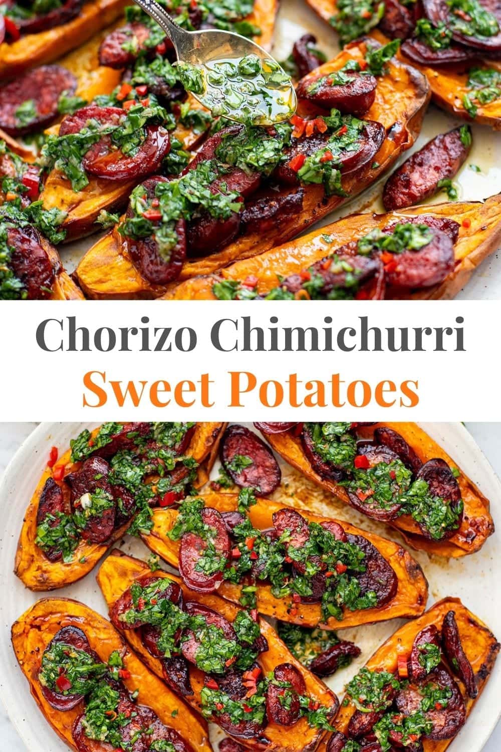 Chorizo Chimichurri Sweet Potatoes