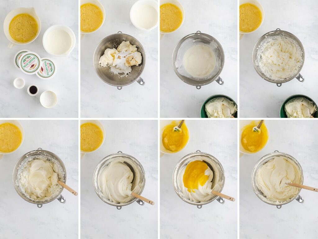 making lemon cream for tiramisu
