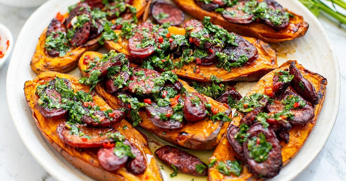 Chorizo & Sweet Potato With Chimichurri