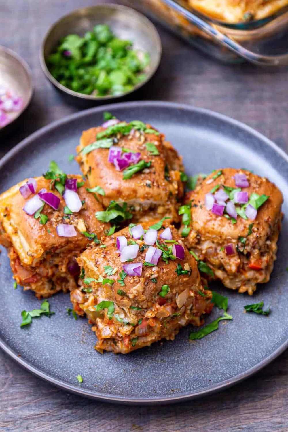 Cheesy Garlic Masala Pav Sliders