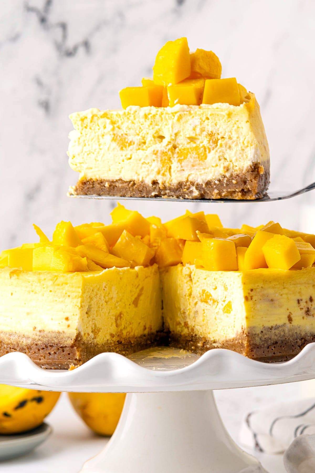 Mango cheesecake.