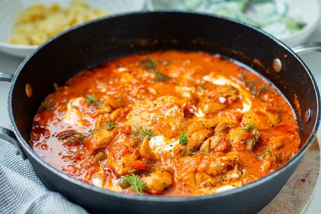 Hungarian chicken paprikash