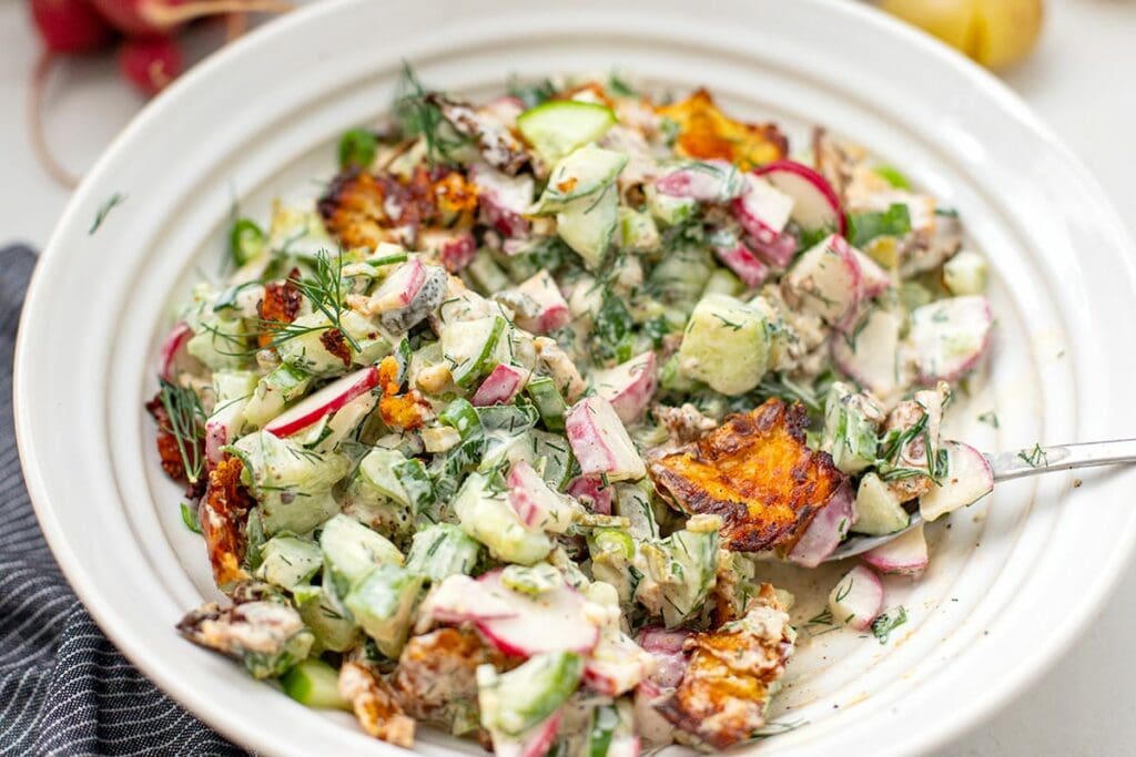 Crispy Smashed Potato Salad