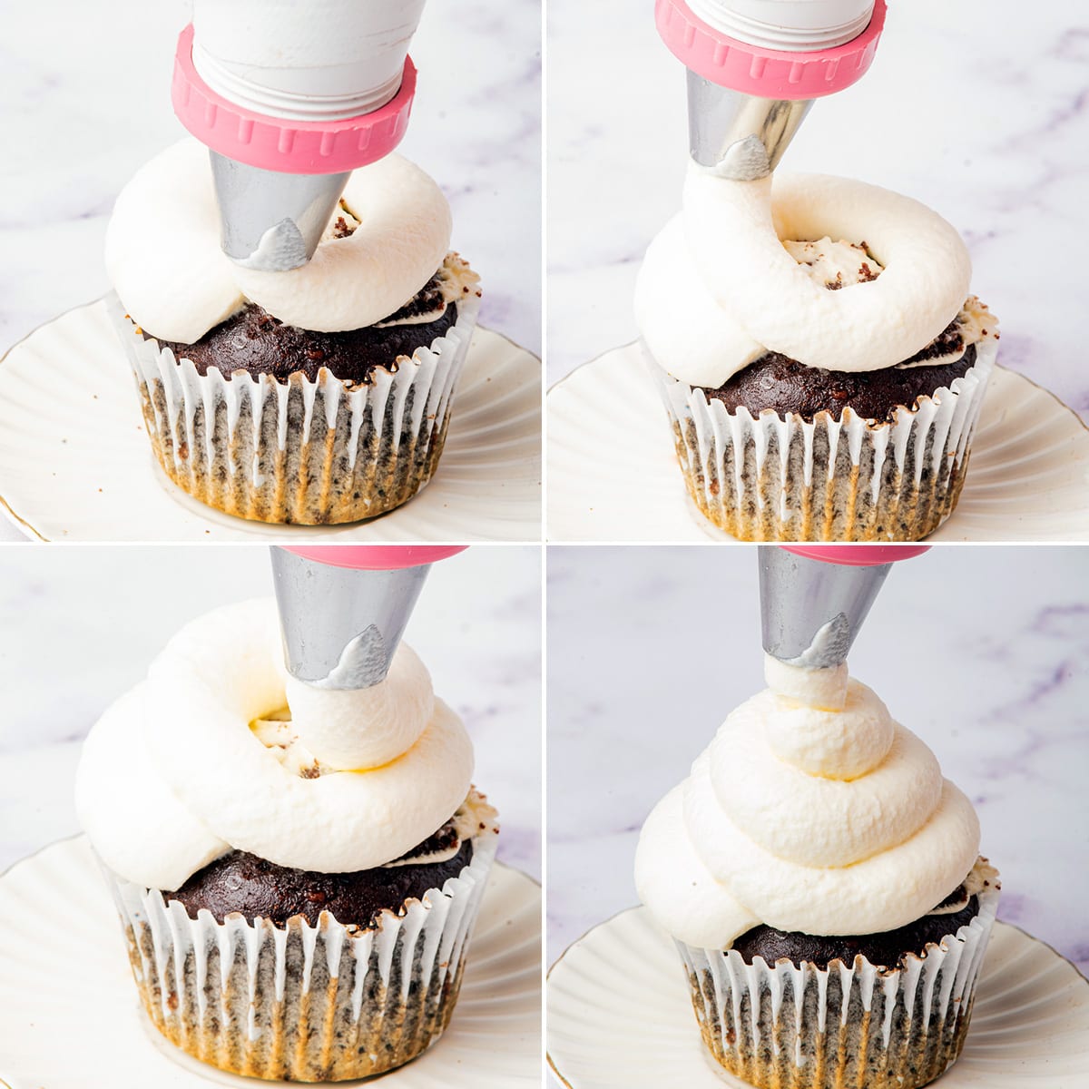 how to pipe cream topping on cupcakes