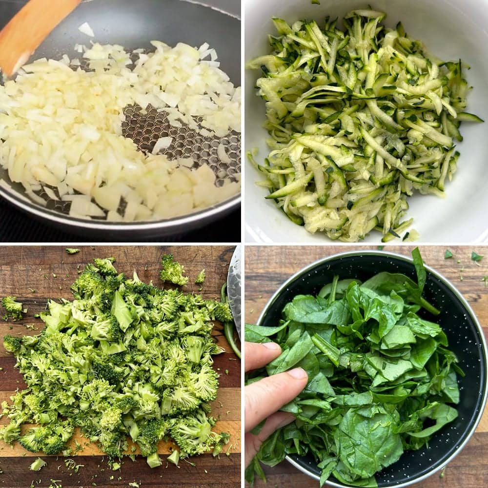 Preparing vegetables for the slice