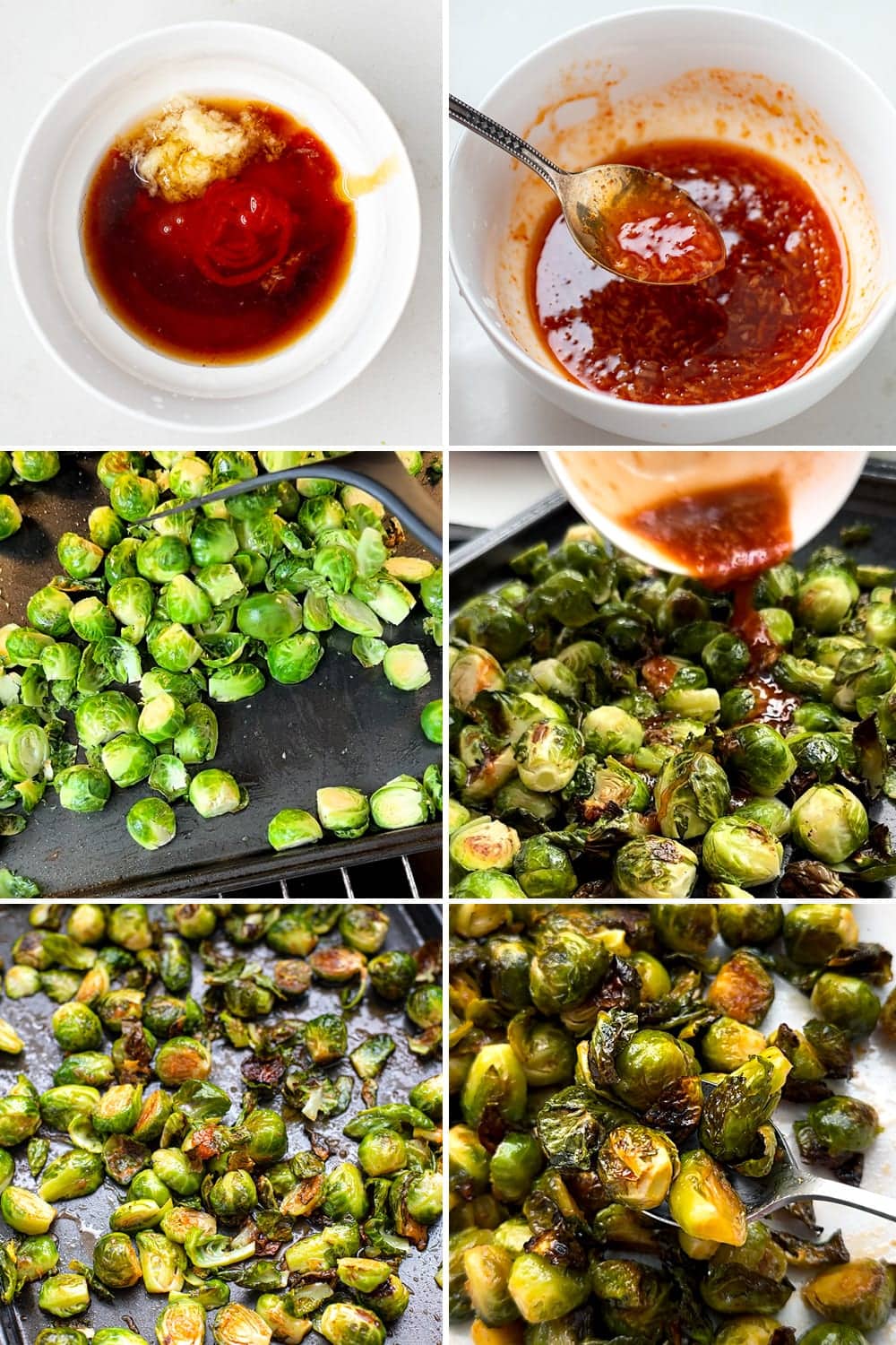 How to make honey sriracha brussels sprouts in the oven.