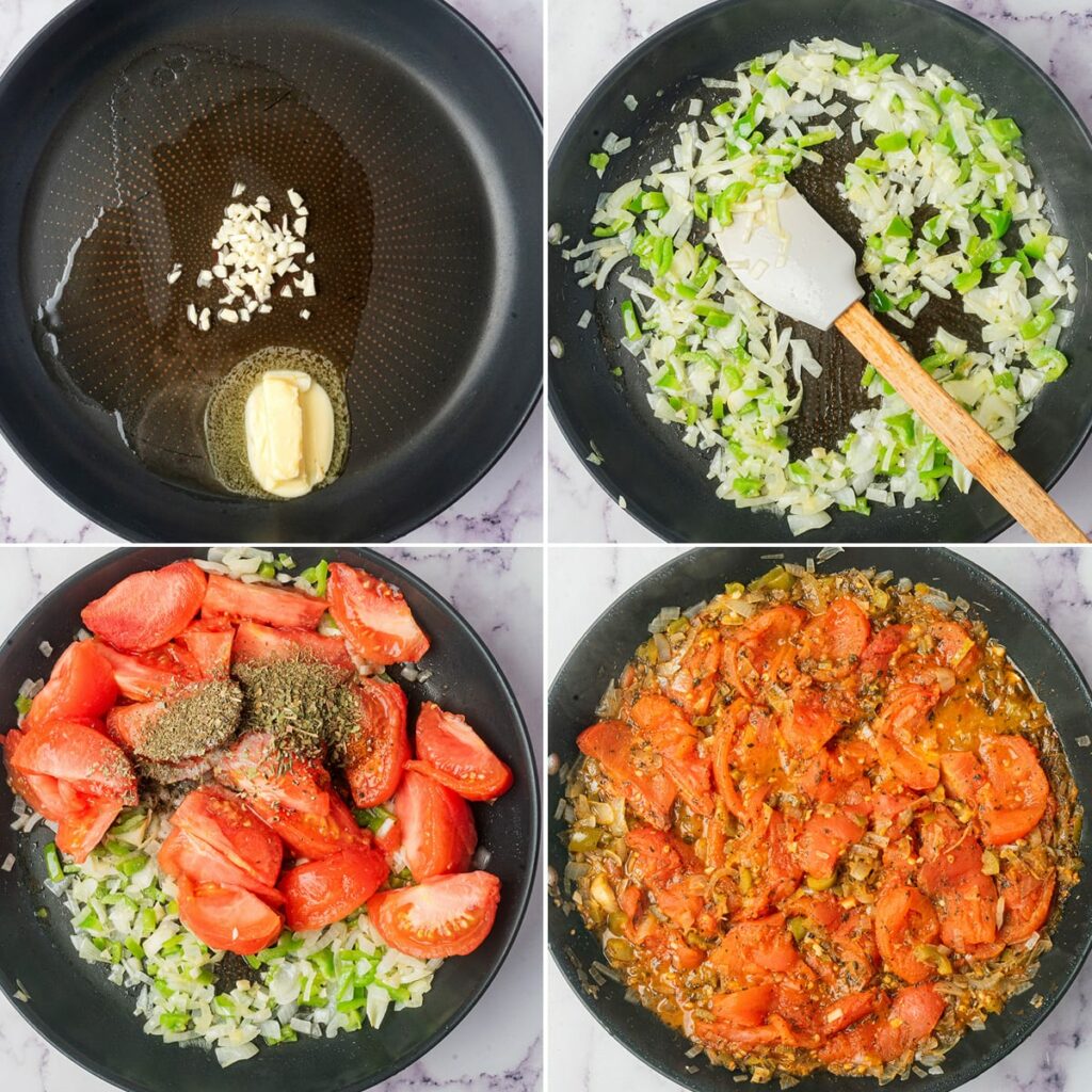 how to make stewed tomatoes from scratch in a skillet - steps