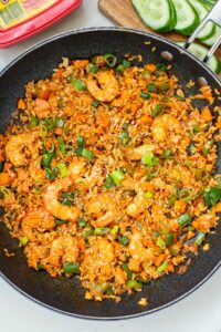Kimchi Rice With Shrimp & Veggies