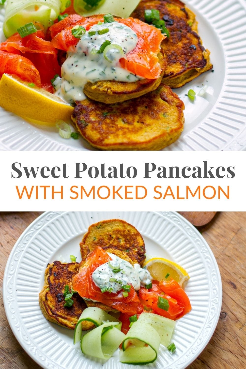 Savory Sweet Potato Pancakes With Smoked Salmon & Herby Mayo