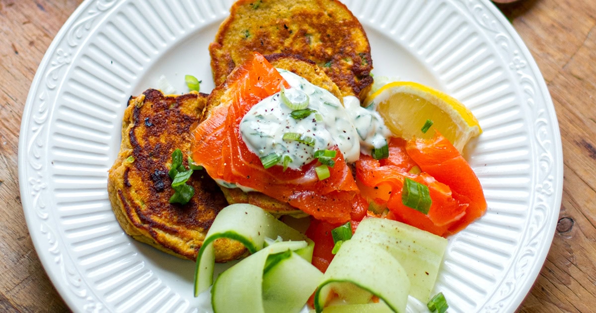 Savory Sweet Potato Pancakes With Smoked Salmon