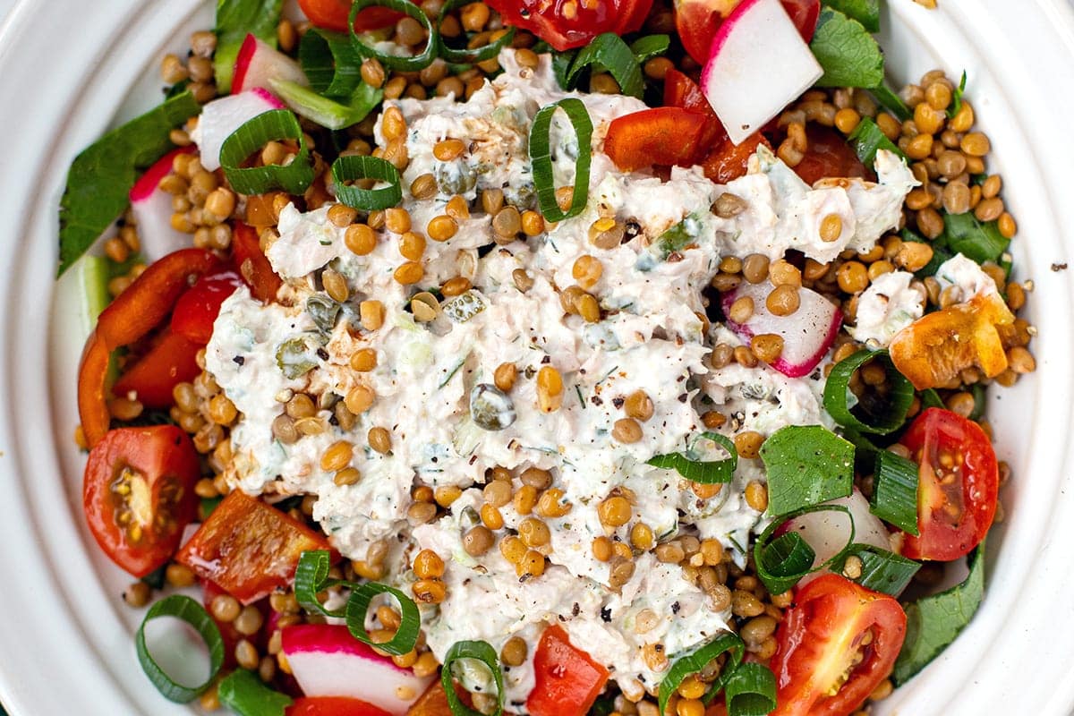 tuna lentil salad recipe feature