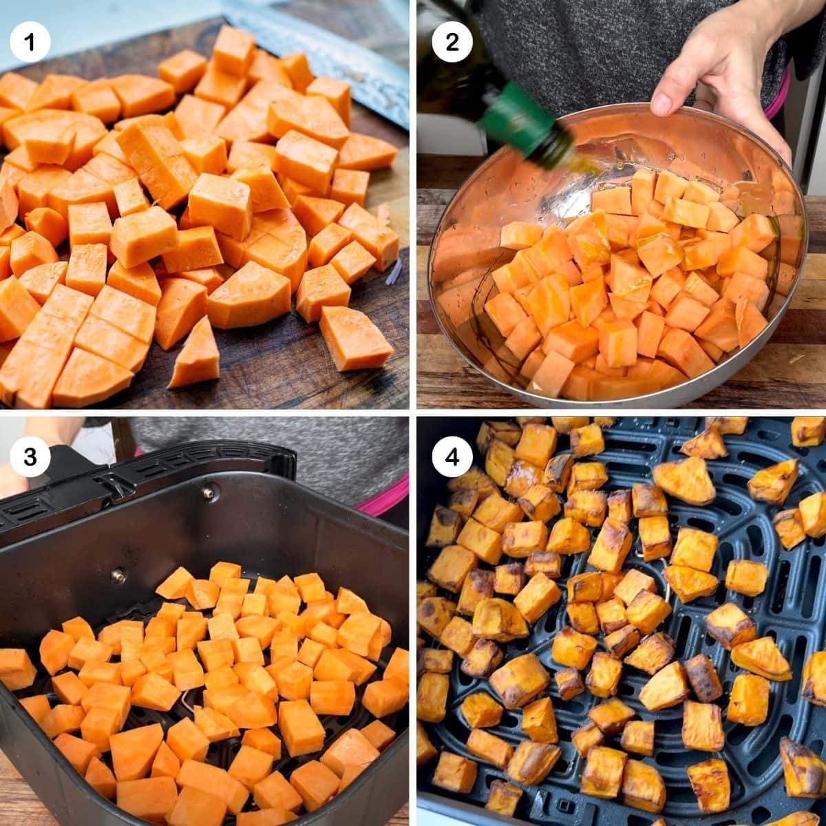 Air fried potatoes, can also be roasted.