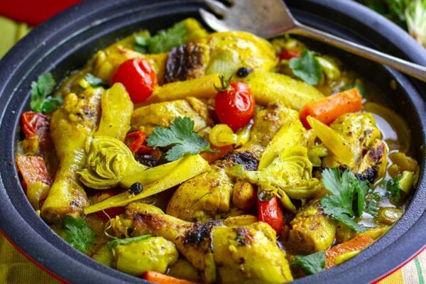 chicken tagine with artichokes and parsnips