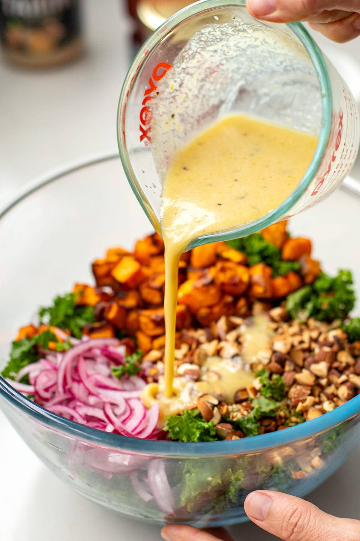 Tahini lemon honey dressing for kale salad.