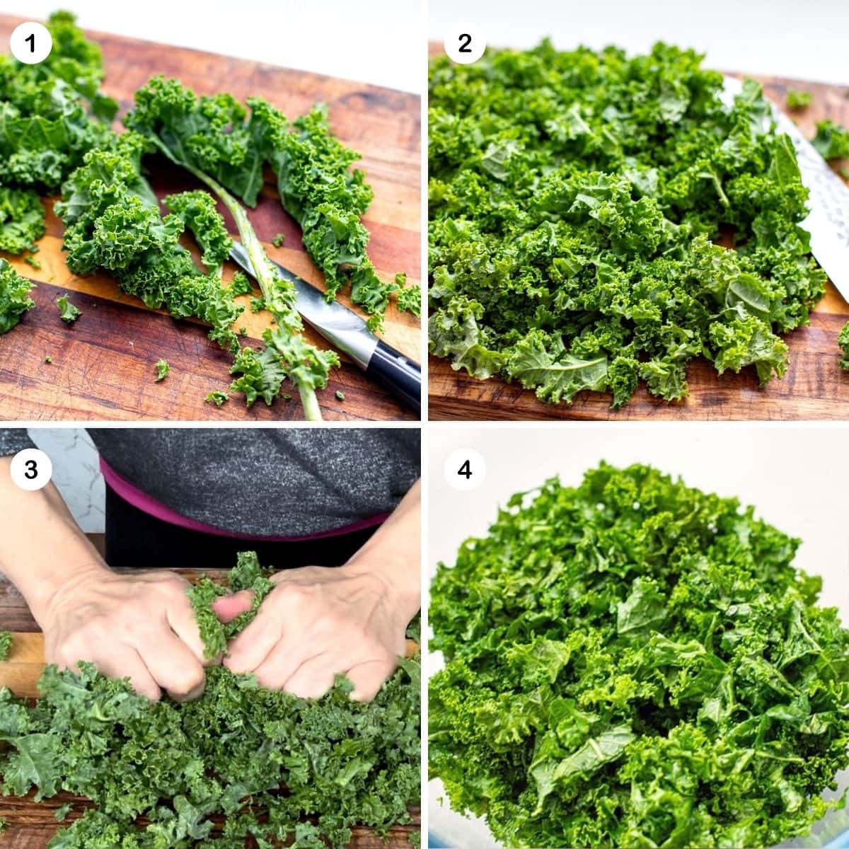 how to prepare kale for salad.