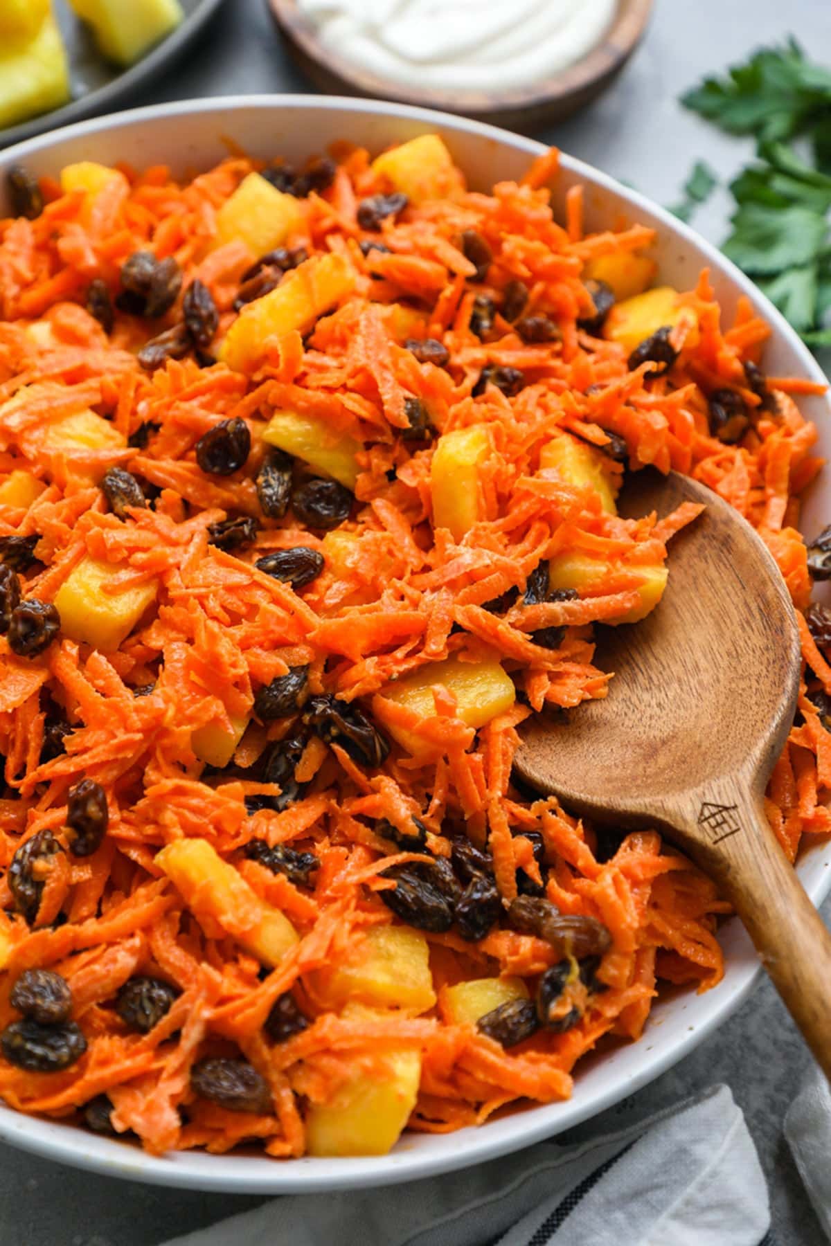 Shredded Carrot Raisin & Pineapple Salad